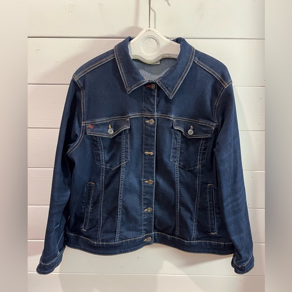 💙 DENIM JACKET – Heart Back Print – Size 3X - Picture 1 of 9